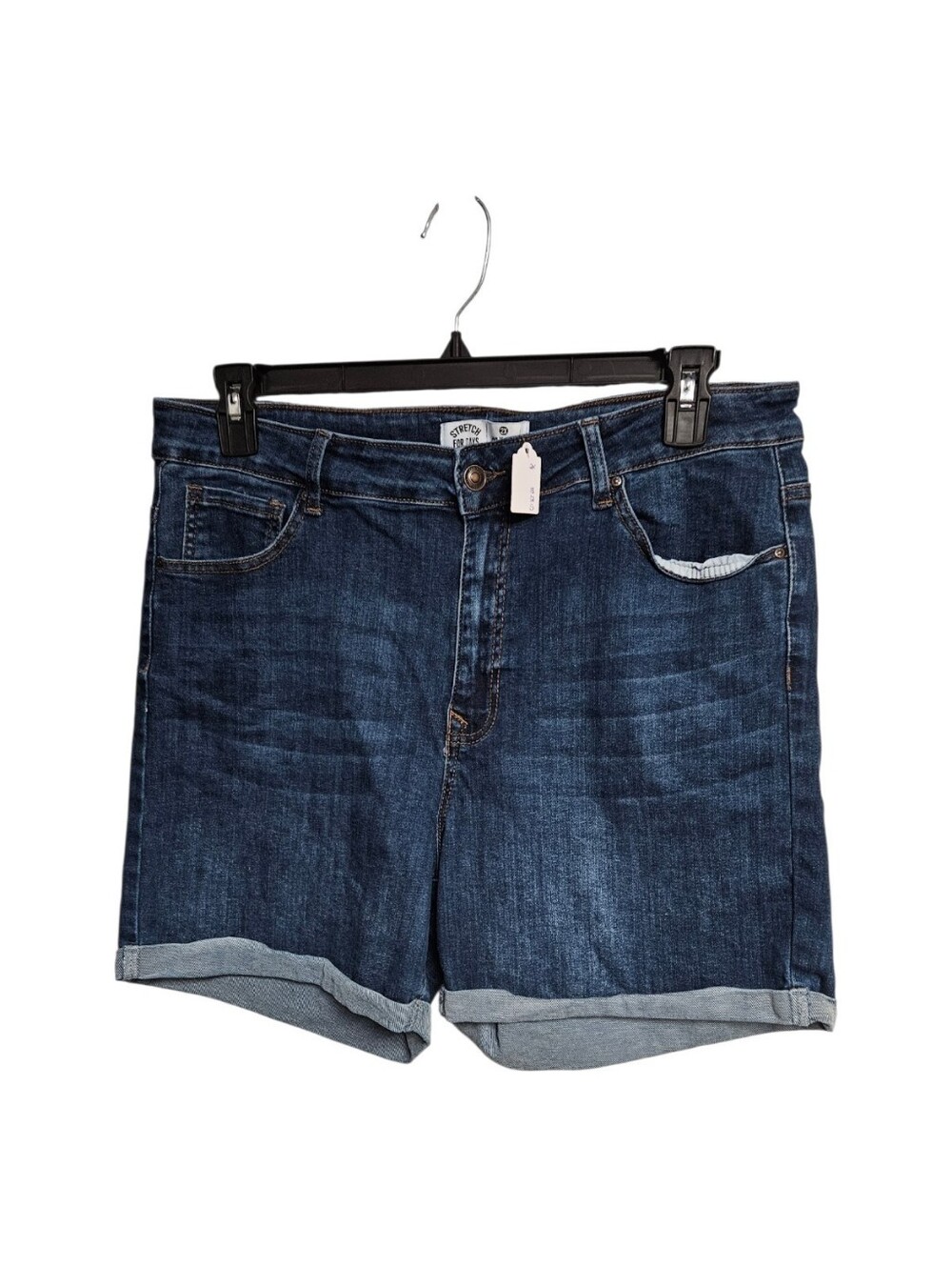 Wax Jean Dark Blue Rolled-Hem Women's Denim Shorts